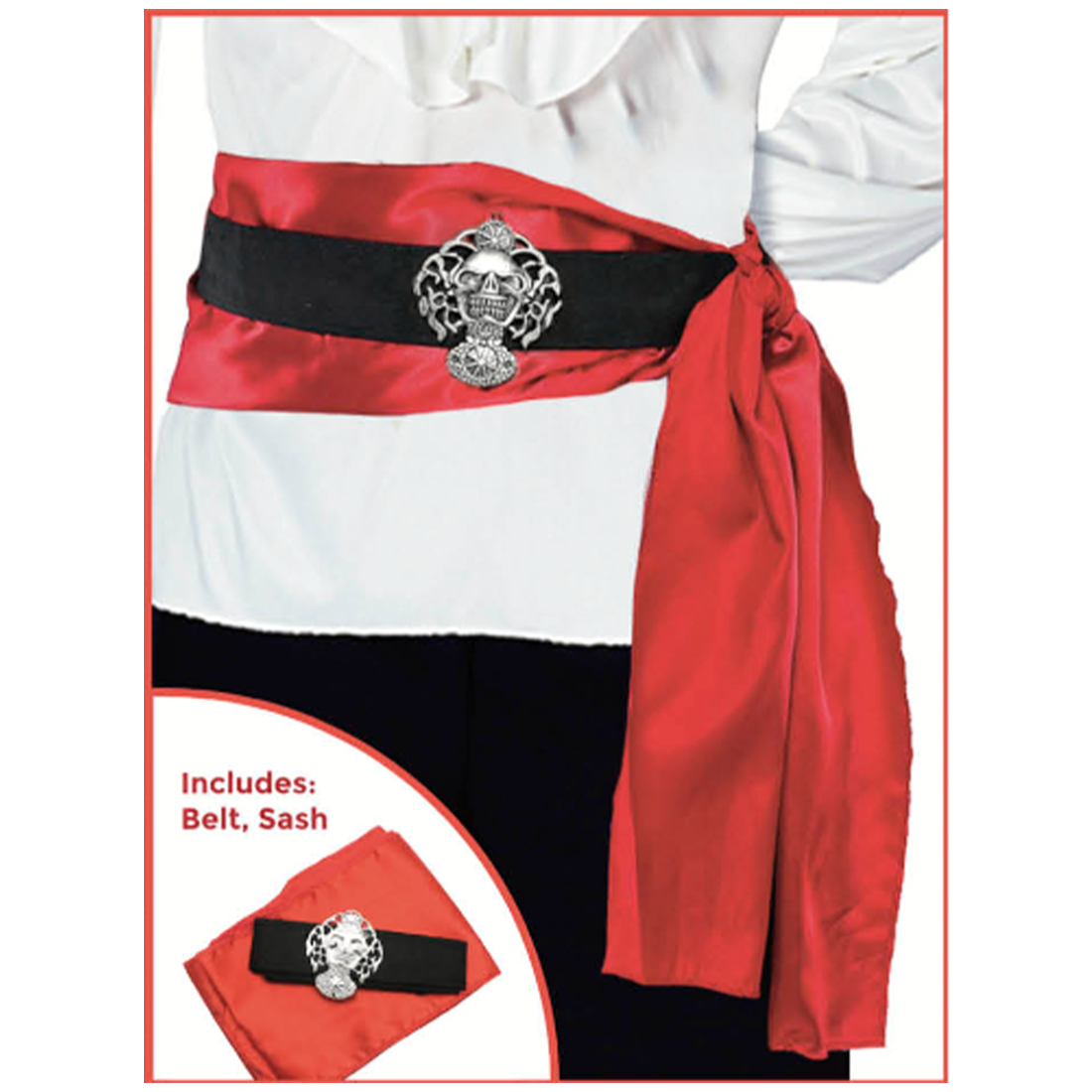 Red Pirate Sash Belt - Red Medieval Renaissance Pirates Tie Bandana Waist  Scarf for Men Women and Children