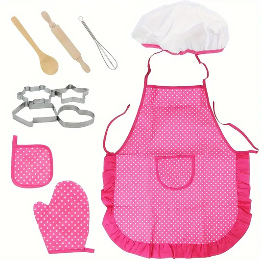 11 Piece Girls Pink Chef Set