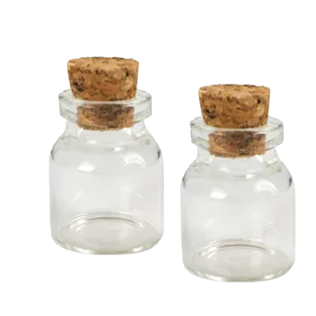 2.4cm Glass Bottle With Cork Top 8 Pack