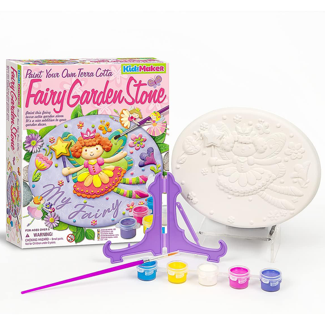 4M KidzMaker Paint Your Own Terracotta Fairy Garden Stone