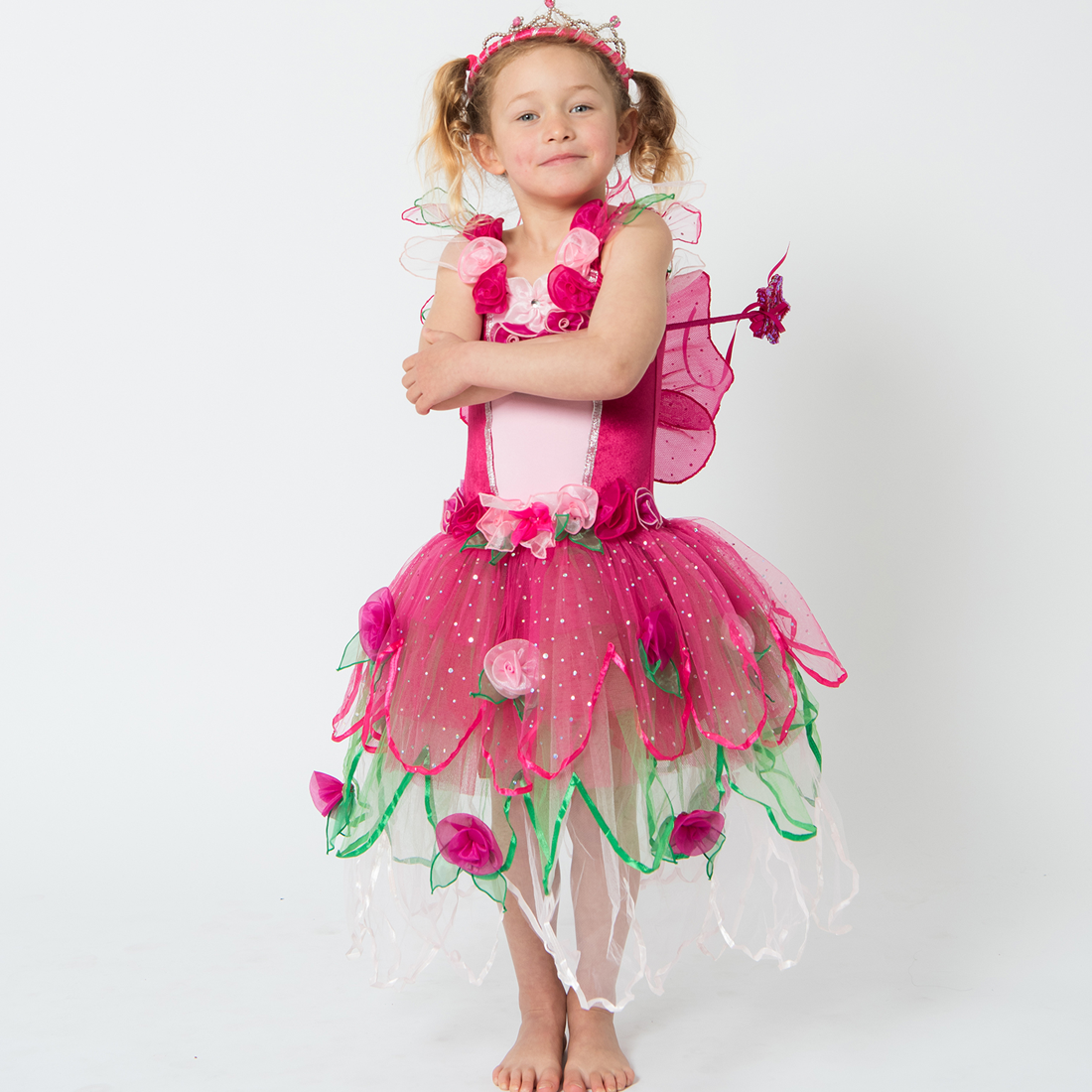 Bloom Fairy Dress in Hot Pink