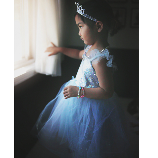 Blue Sequins Fairy Princess Dress