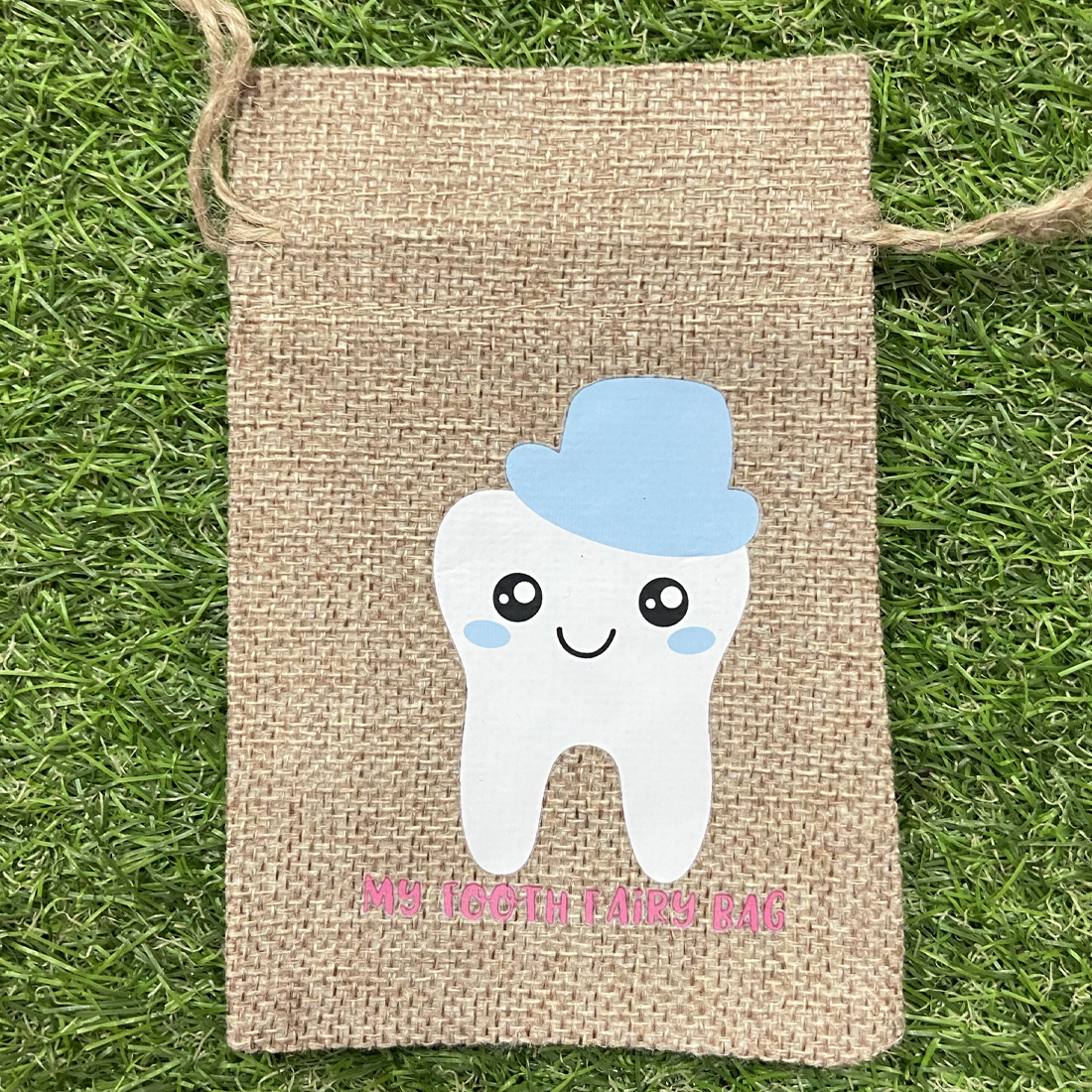 Blue Tooth Fairy Drawstring Pouch