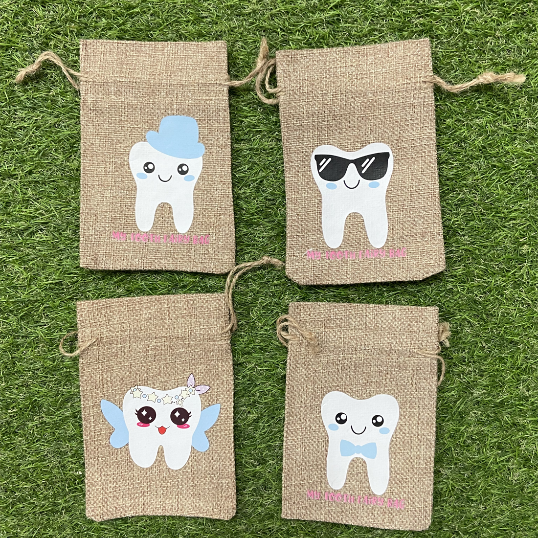 Blue Tooth Fairy Drawstring Pouch