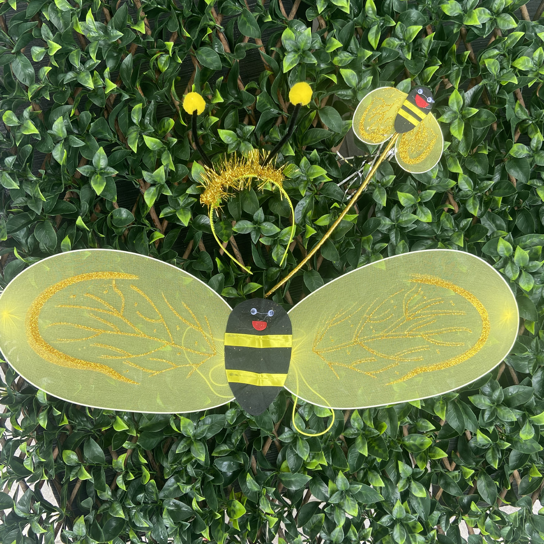 Bumblebee Fairy Wings with Headband and Wand