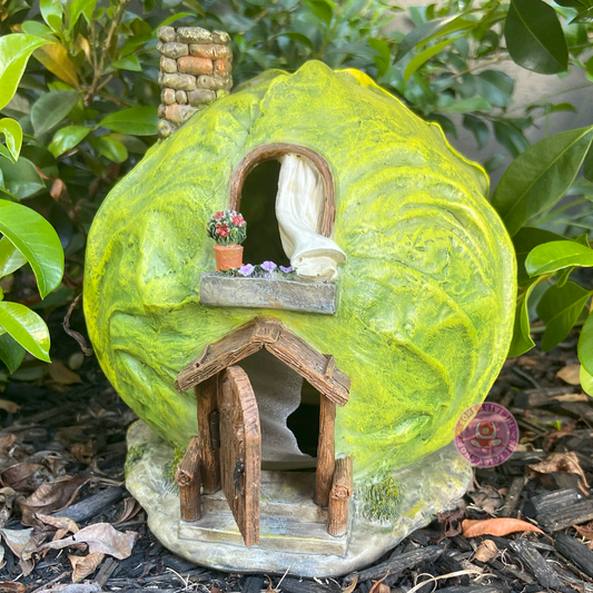 Cabbage Fairy House With Opening Door