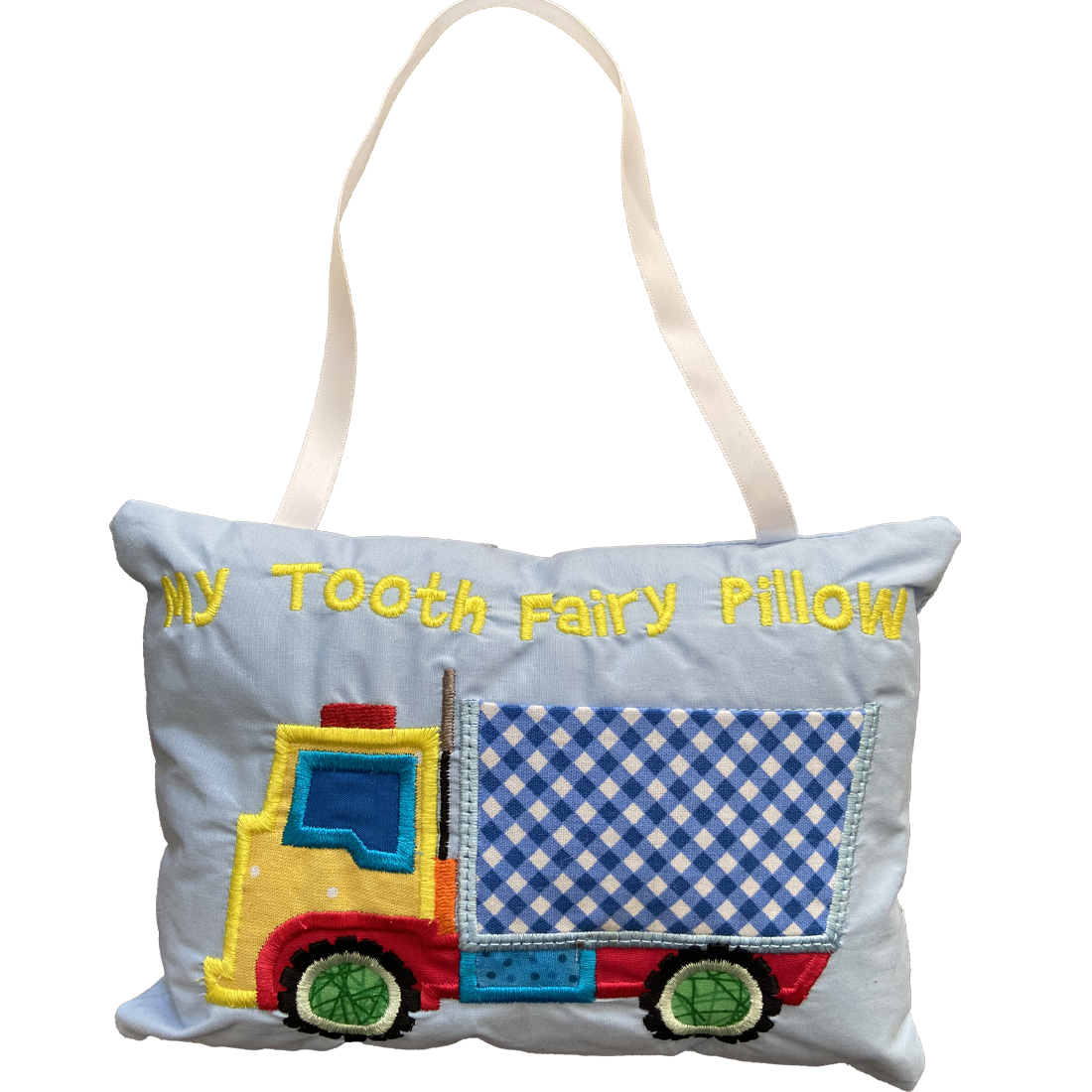 Child's Blue Tooth Fairy Hanging Pillow Truck Design