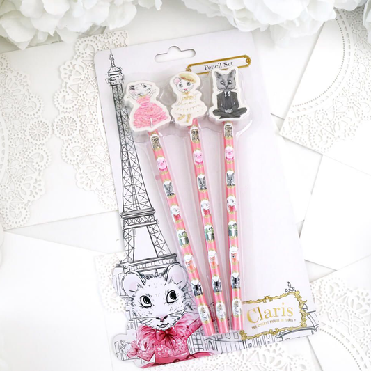 Claris Pencils Set With Eraser Tops