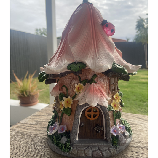 Coral Pink Solar Flower Fairy House