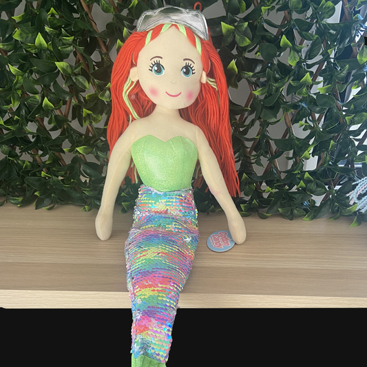 Cotton Candy 70cm Calypso The Multi Green Sequin Mermaid