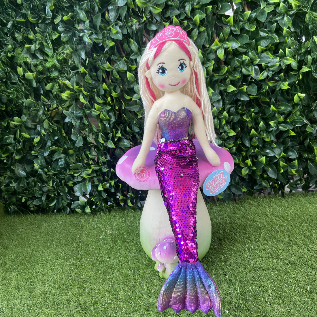 Cotton Candy Meri The Dark Pink Flip Sequined Mermaid Doll