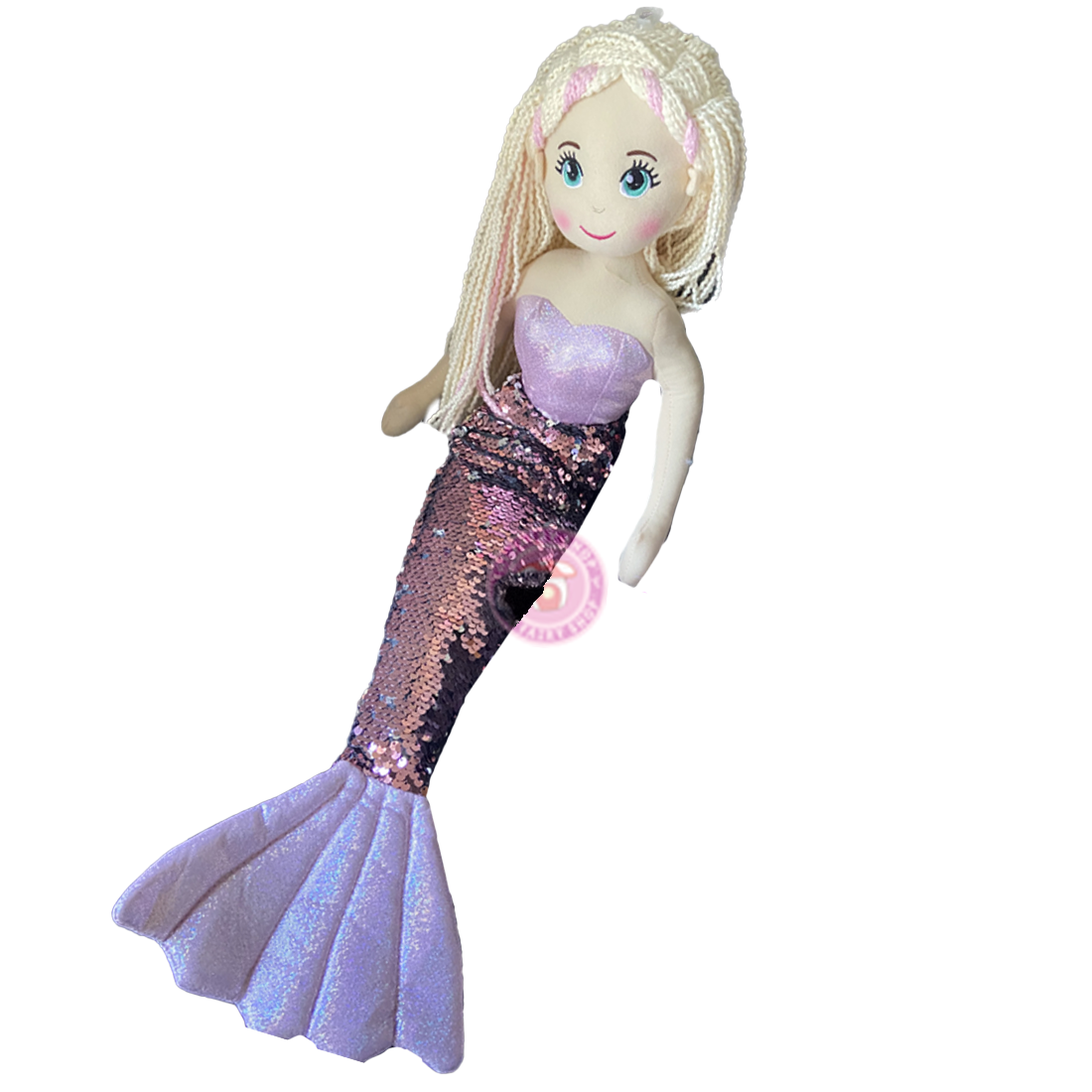 Cotton Candy Mermaid Lillian The Pink Flip Sequined Doll