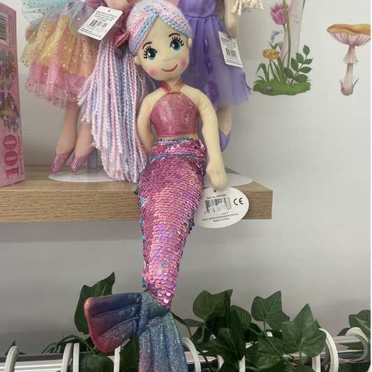 Cotton Candy Milly The Light Pink Rainbow Flip Sequined Mermaid Doll