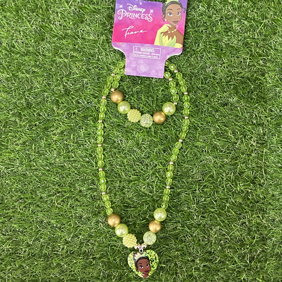 Disney Princess Tiana Pendant Stretch Beaded Necklace & Bracelet