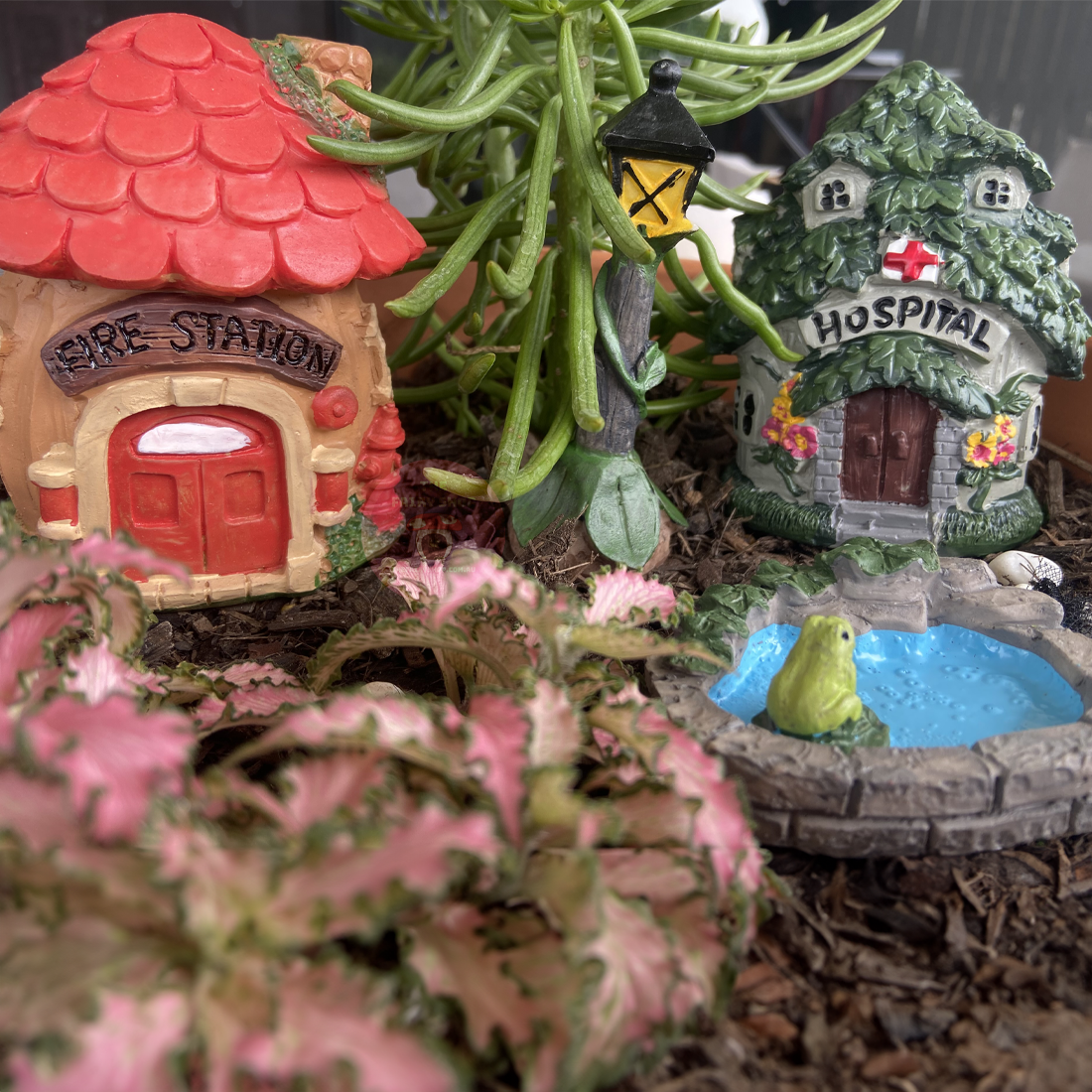 Fairy Garden Hospital and Fire Station Set