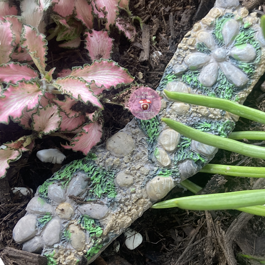 Fairy Garden Path With Stones and Grass