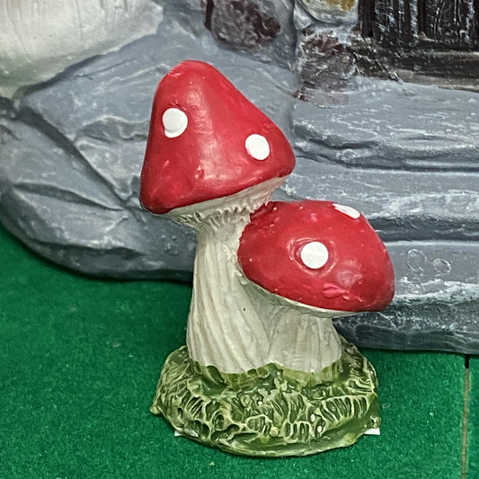 Fairy Garden Red Double Mushroom Figurine