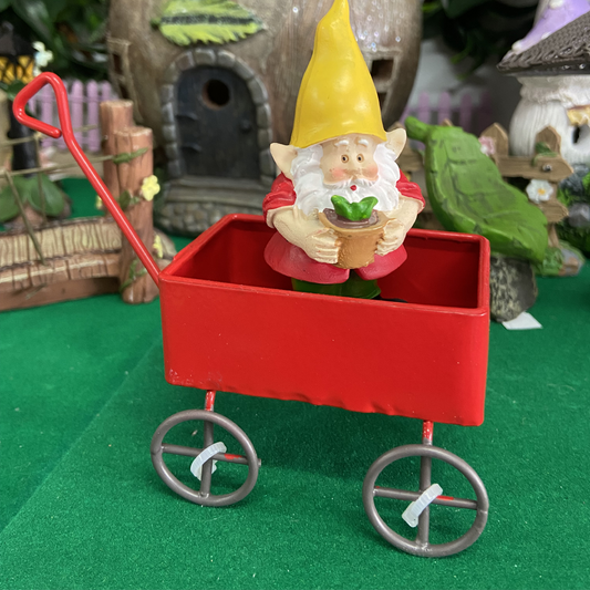 Fairy Garden Red Pulling Cart