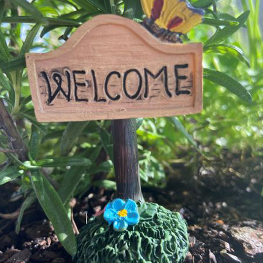 Fairy Garden Welcome Sign Post