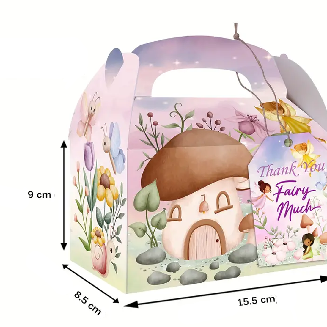 Fairy Party Treat Box With Handle - Fairies Welcome