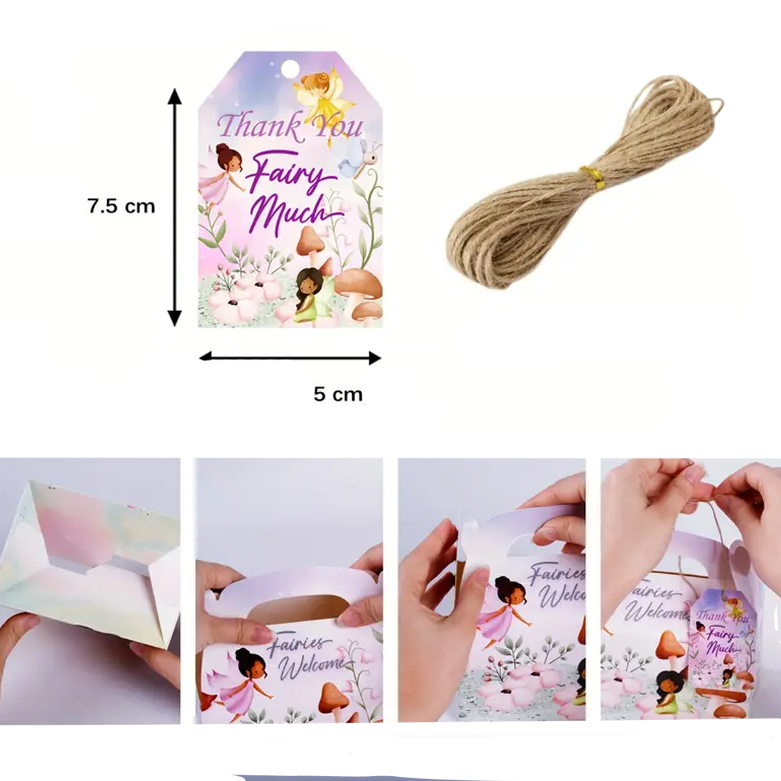 Fairy Party Treat Box With Handle - Fairies Welcome