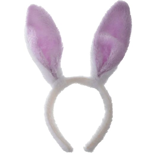 Fluffy Purple and White Bunny Costume Ears