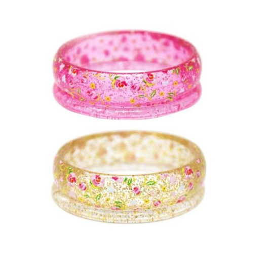 Garden Rose Bangles Pink or Gold