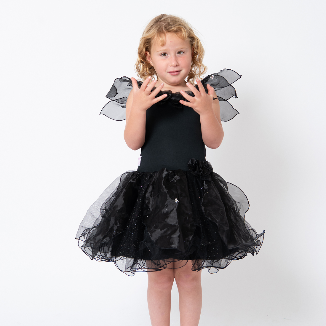 Girls Hocus Pocus Halloween Black Witch Fairy Dress