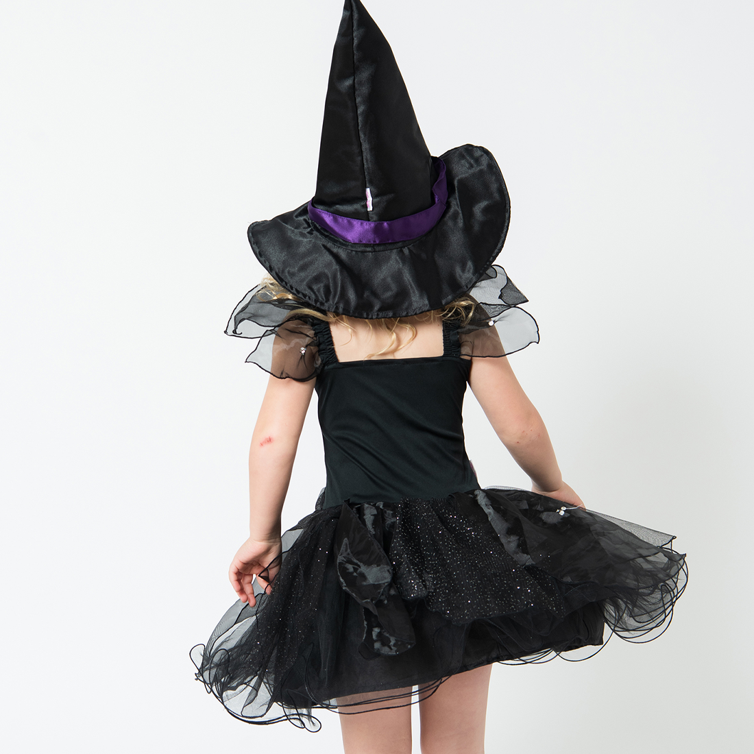 Girls Hocus Pocus Halloween Black Witch Fairy Dress