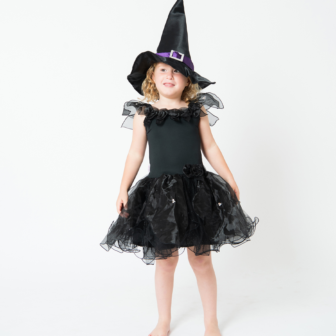 Girls Hocus Pocus Halloween Black Witch Fairy Dress