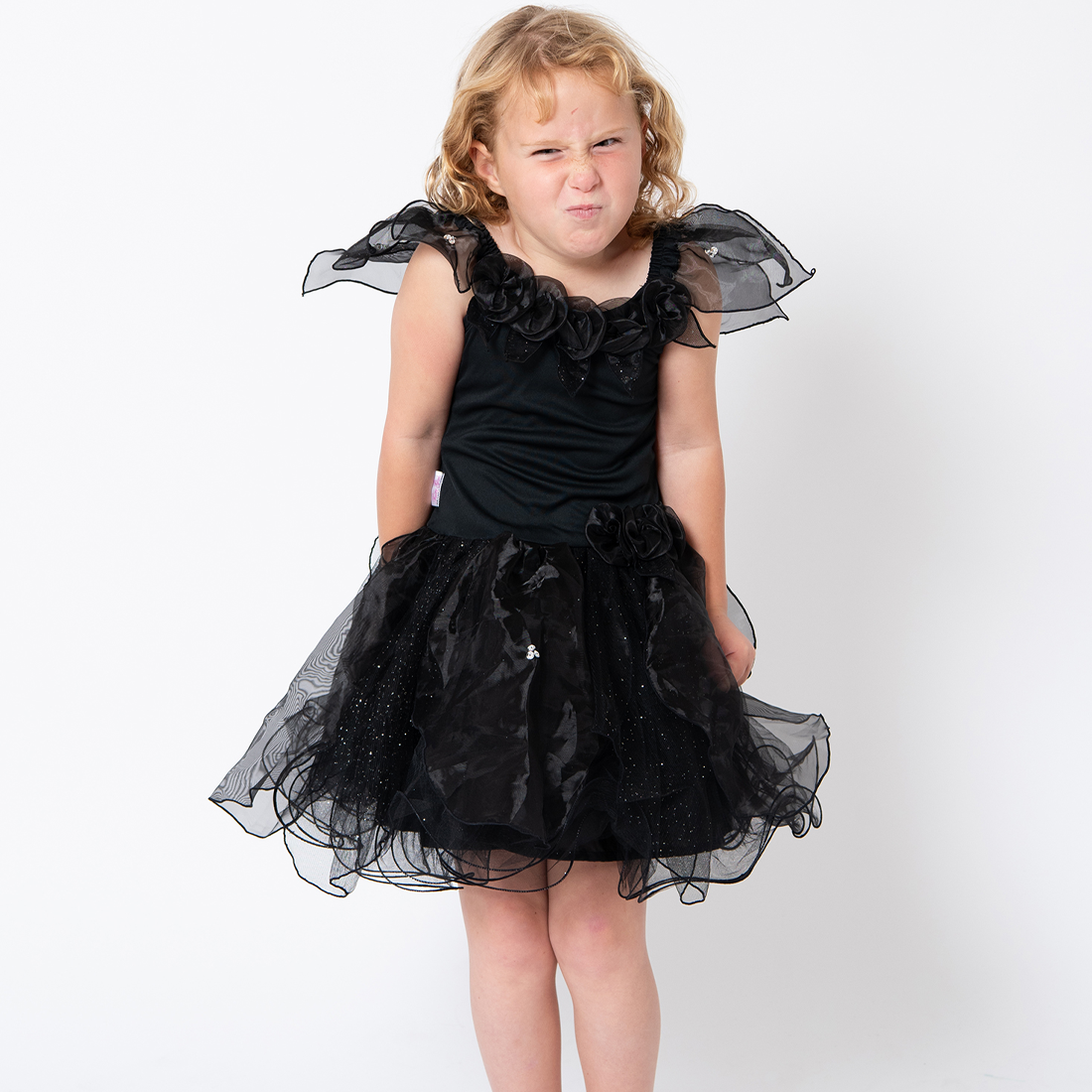 Girls Hocus Pocus Halloween Black Witch Fairy Dress