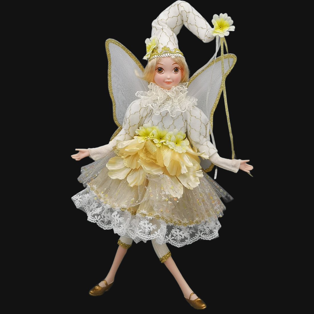 Gold Musical Christmas Fairy