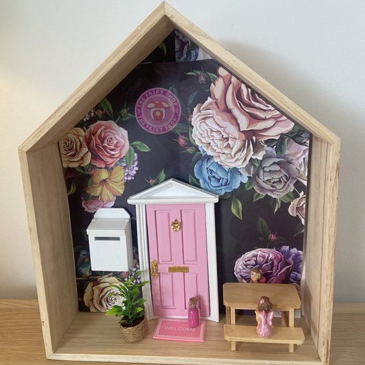 Large Wooden House Shelf Pink