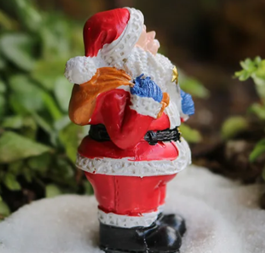 Miniature Christmas Santa Clause Figurine with Wand