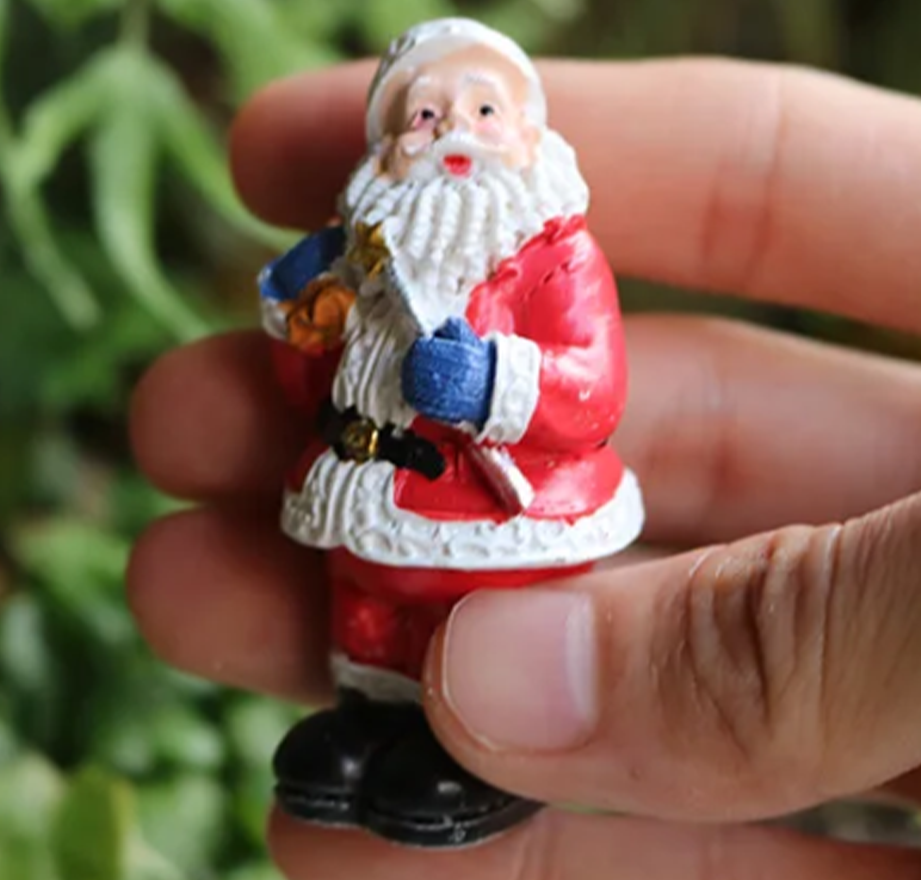 Miniature Christmas Santa Clause Figurine with Wand