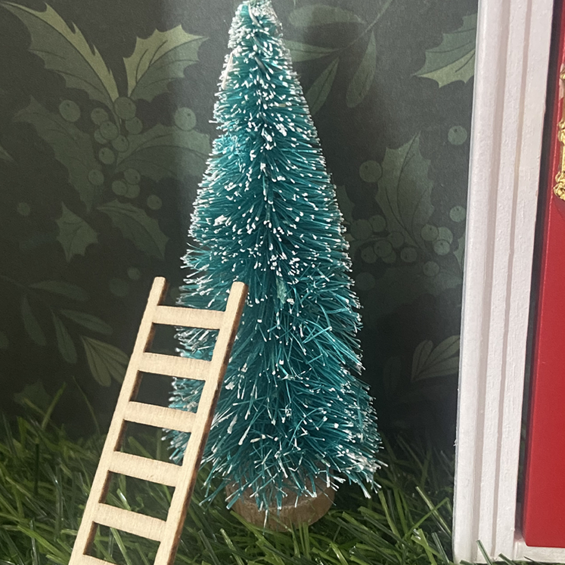 Miniature Christmas Tree and Ladder