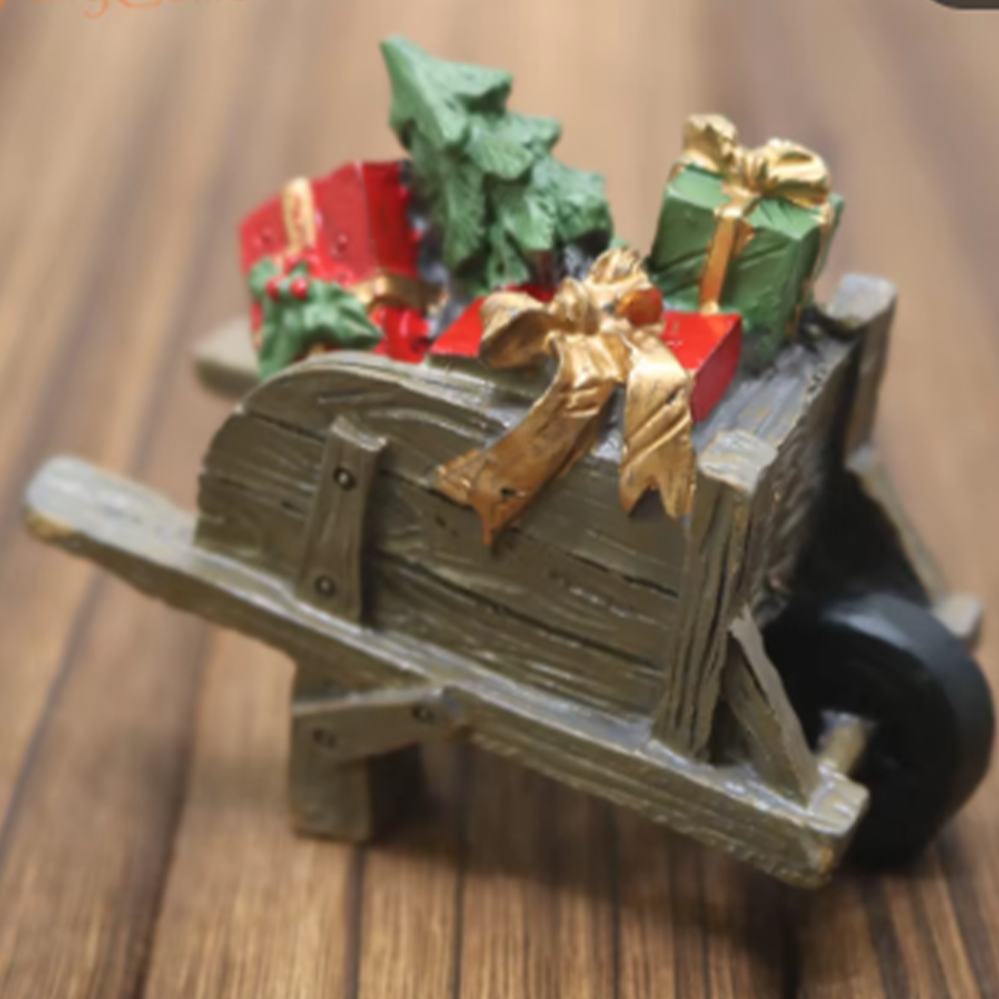 Miniature Christmas Wheelbarrow full of Gifts