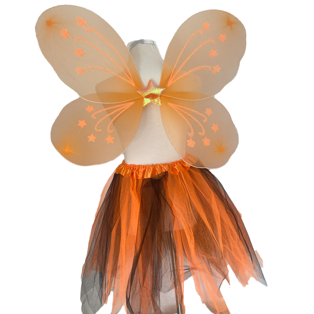 Orange and Black Halloween Fairy Tutu and Wing Set