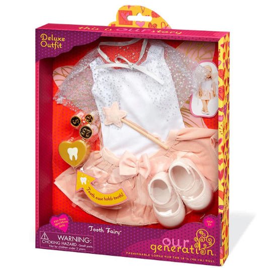 Our Generation Tooth Fairy Deluxe Outfit with Wings and Accessories