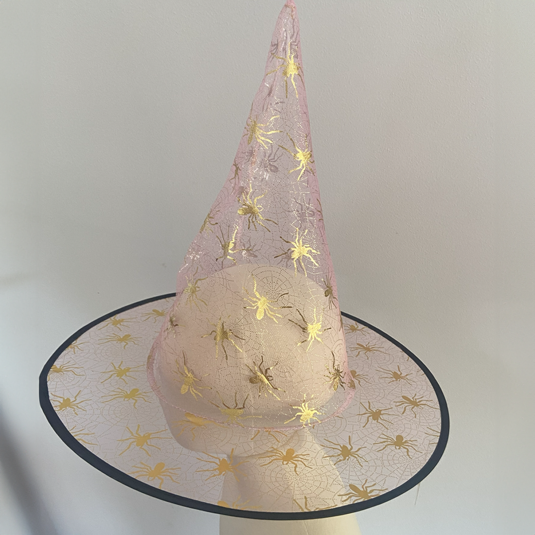 Pale Pink and Gold Witches Hat