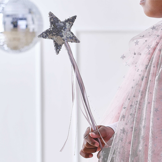 Pink and silver Star Fairy Wand