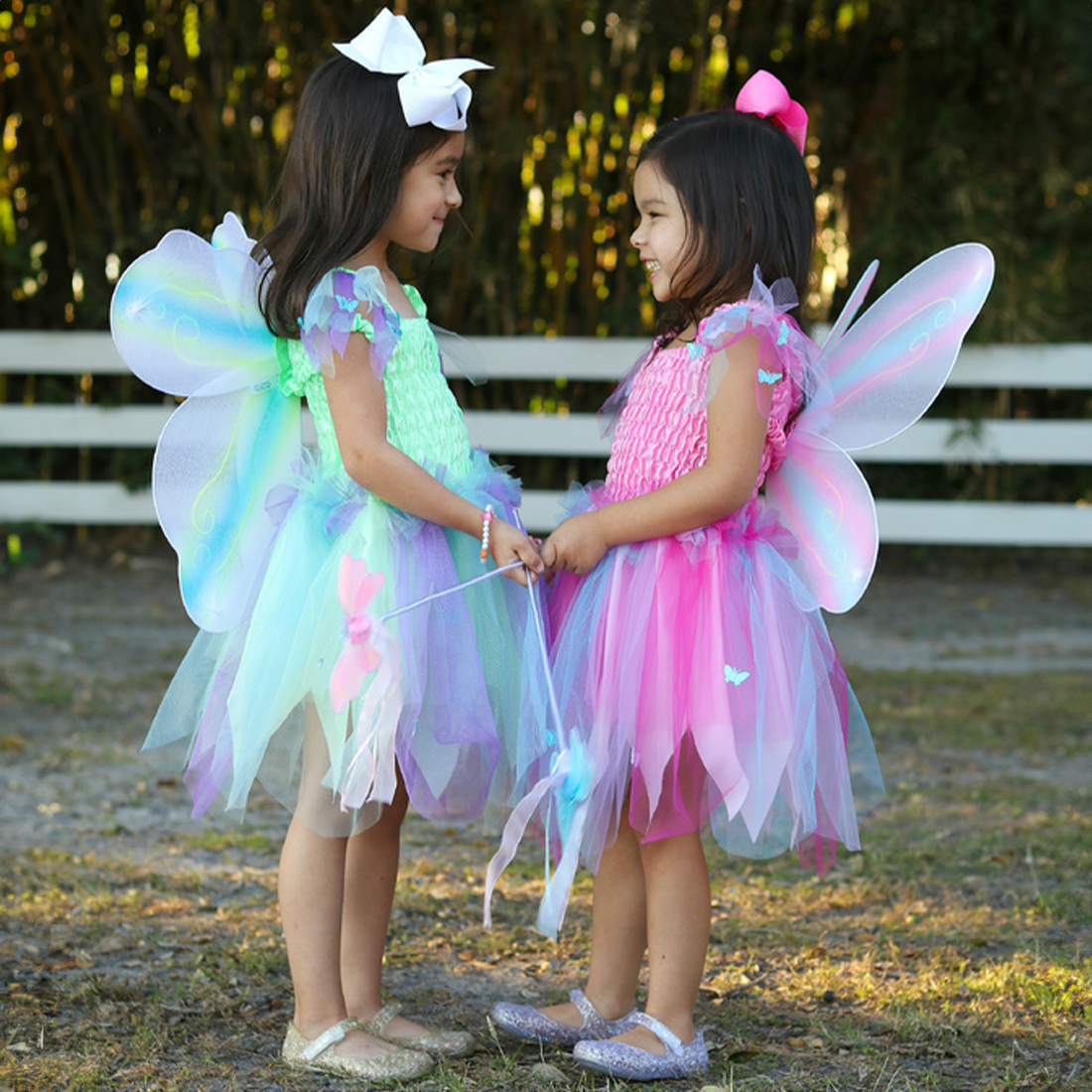 Pink Butterfly Dress & Wings with Wand - Size 5-6