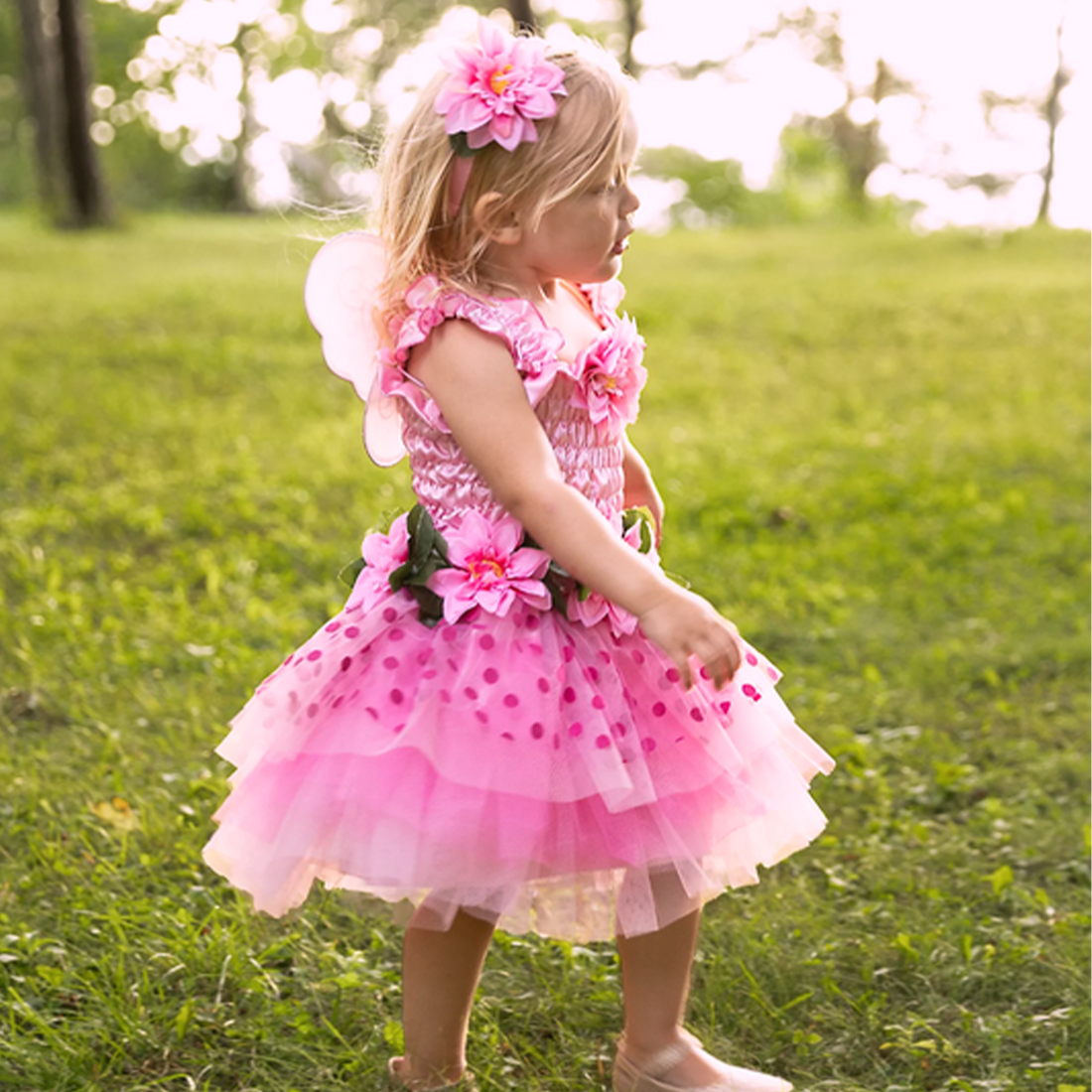 Pink Fairy Blooms Deluxe Dress with Wings Size 3-4