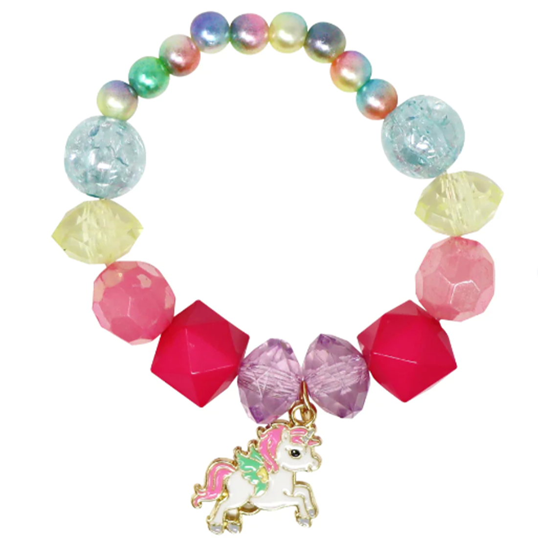 Pink Poppy Unicorn Rainbow Pearl Bracelet