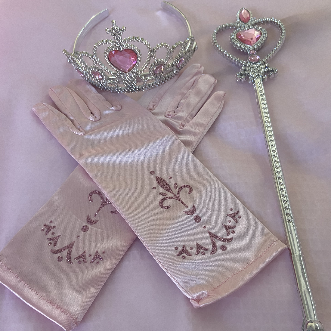 Pink Princess Wand Tiara and Gloves Set