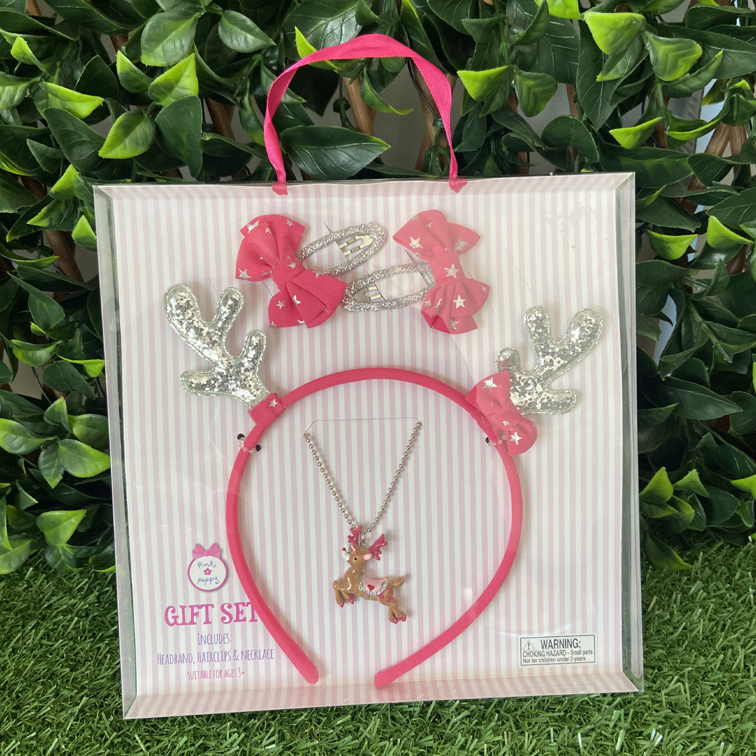 Pink Reindeer Accessory Gift Set