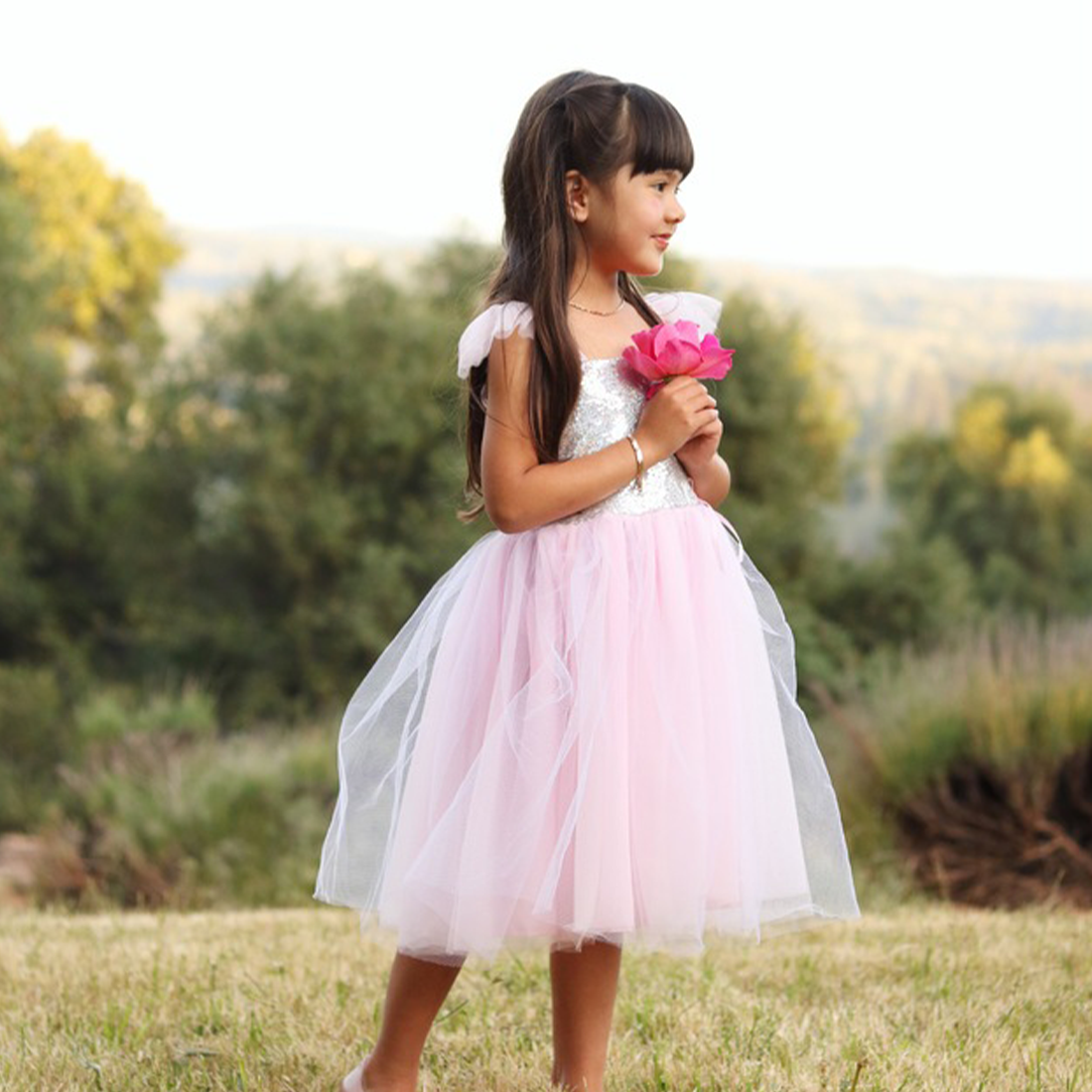 Pink Sequins Fairy Princess Dress 3-4 Years