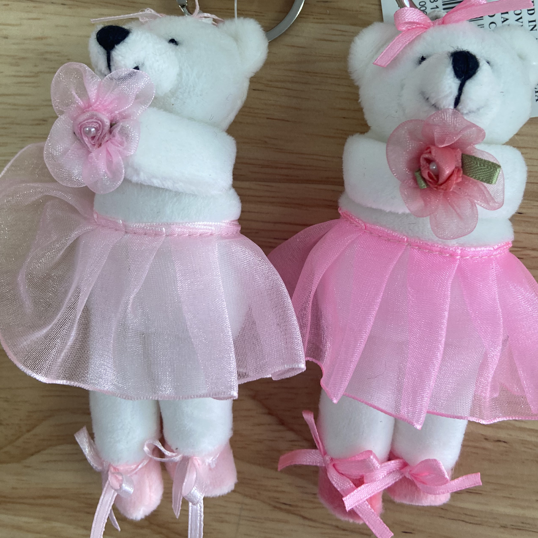 Pink Teddy Bear Ballerina Keyring