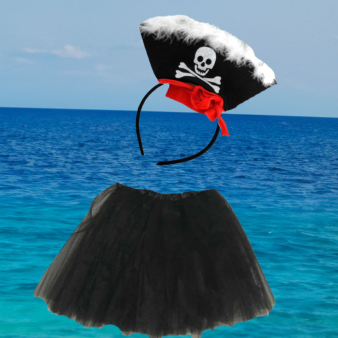 Pirate Headband and Black Tutu Set