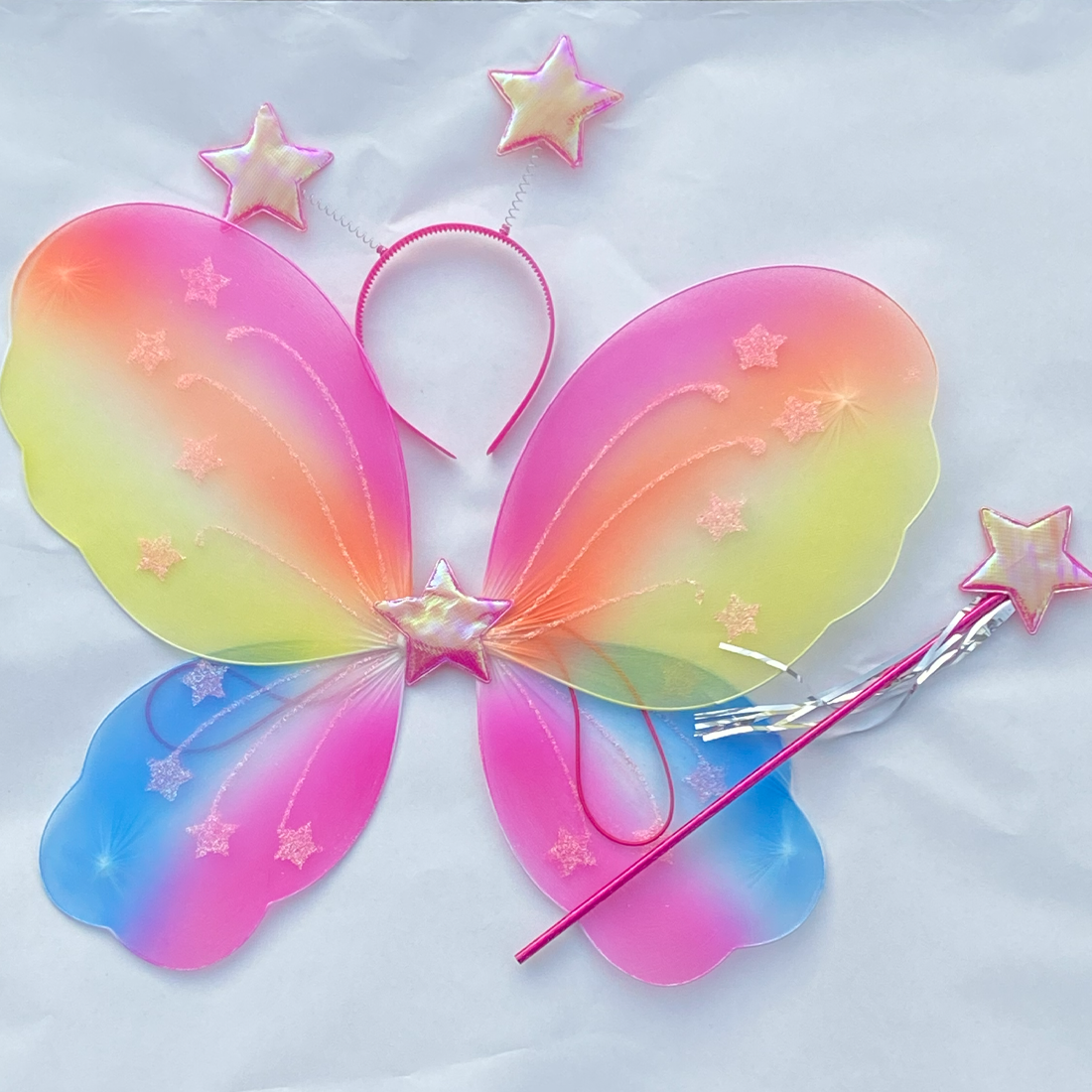 Rainbow Fairy 3 Piece Wing Costume Set